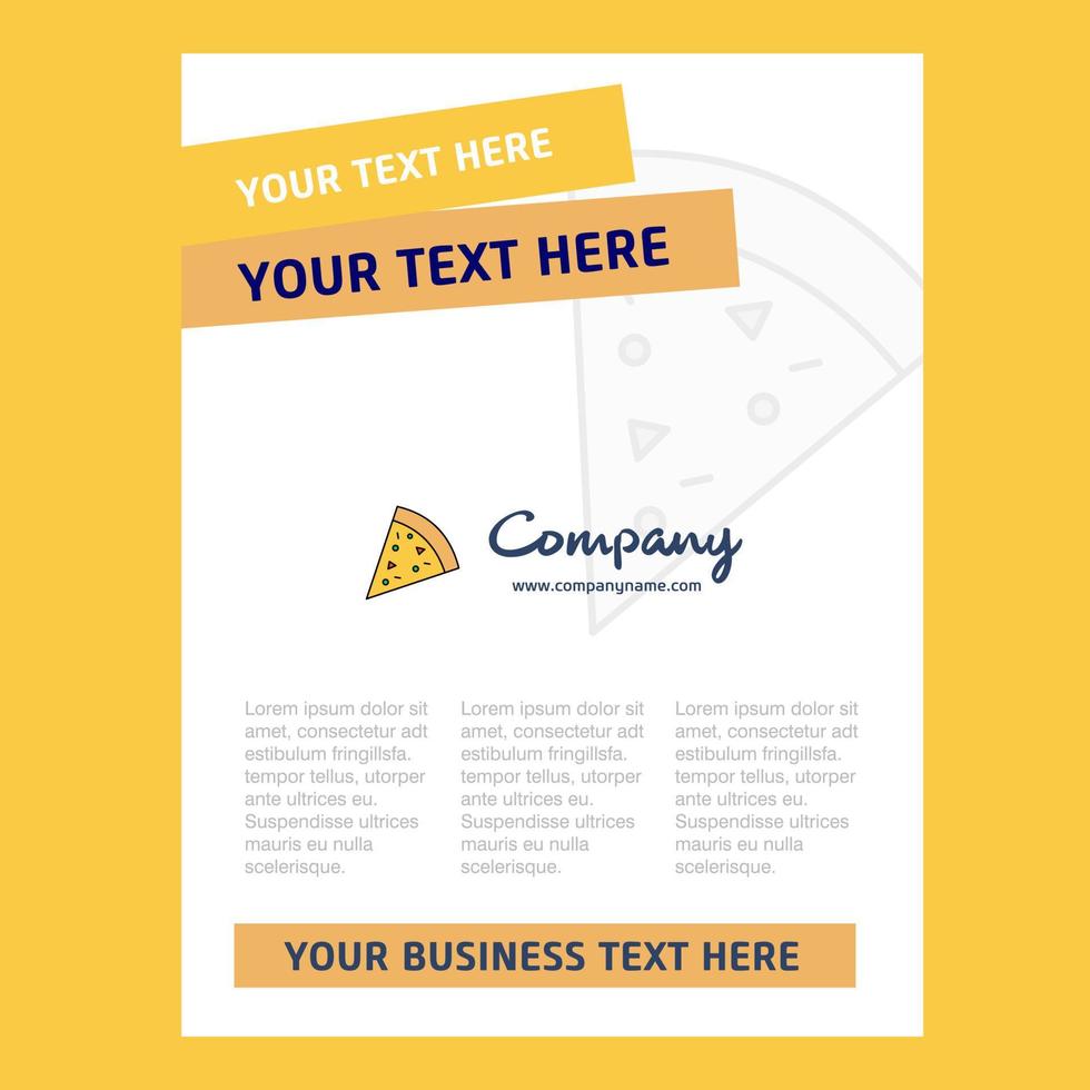Pizza Title Page Design for Company profile annual report presentations leaflet Brochure Vector Background