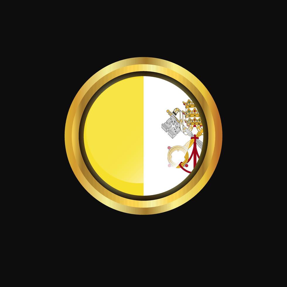 Vatican City Holy See flag Golden button vector