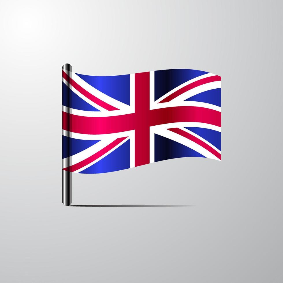 United Kingdom waving Shiny Flag design vector