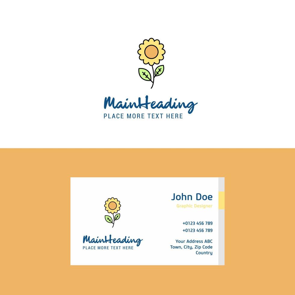 Flat Flower Logo and Visiting Card Template Busienss Concept Logo Design vector