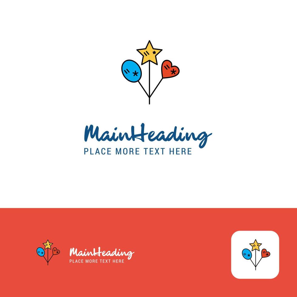 Creative Heart and star balloons Logo Design Flat color Logo place for Tagline Vector Illustration