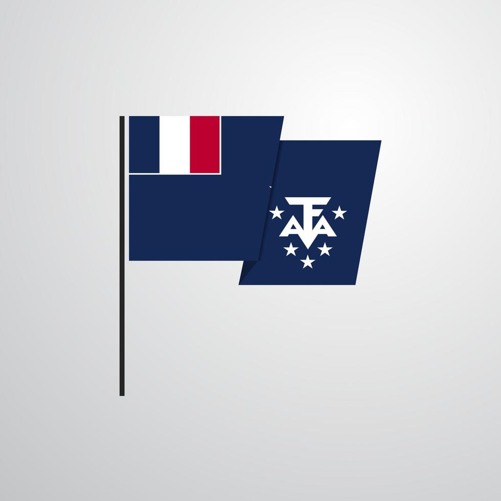 French Southern and Antarctic Lands waving Flag design vector