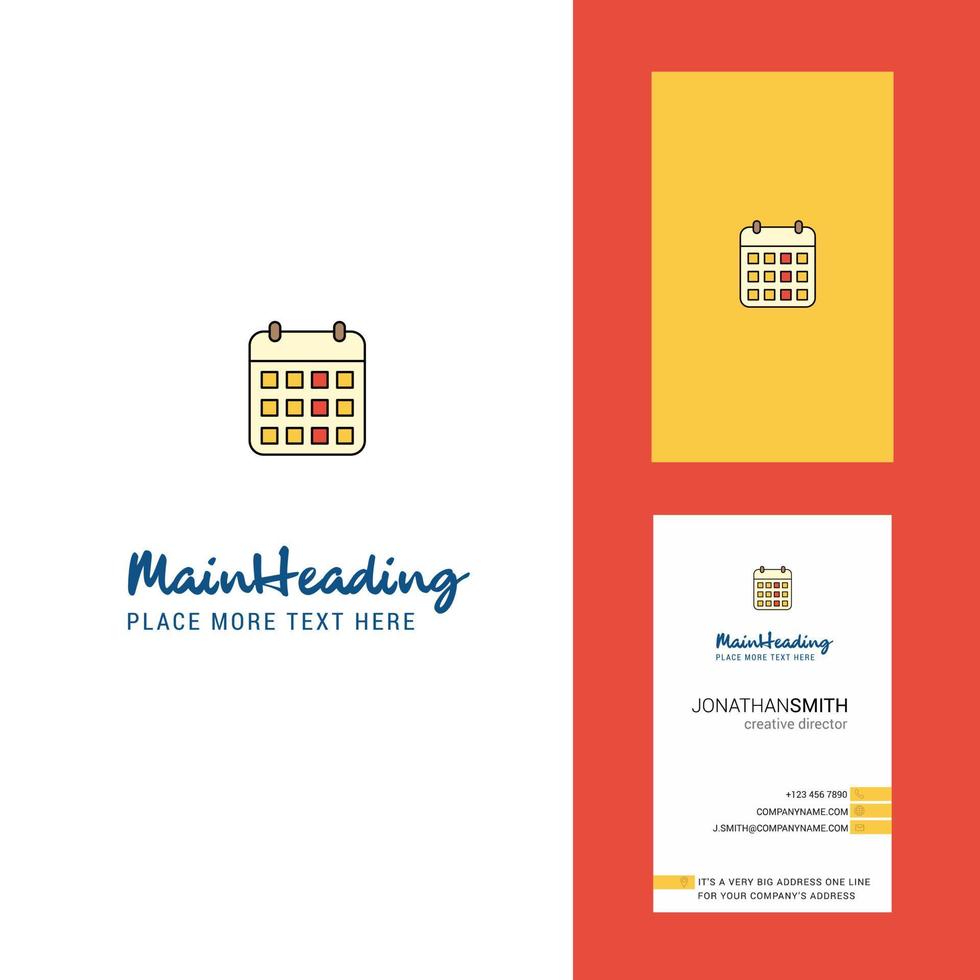 Calendar Creative Logo and business card vertical Design Vector