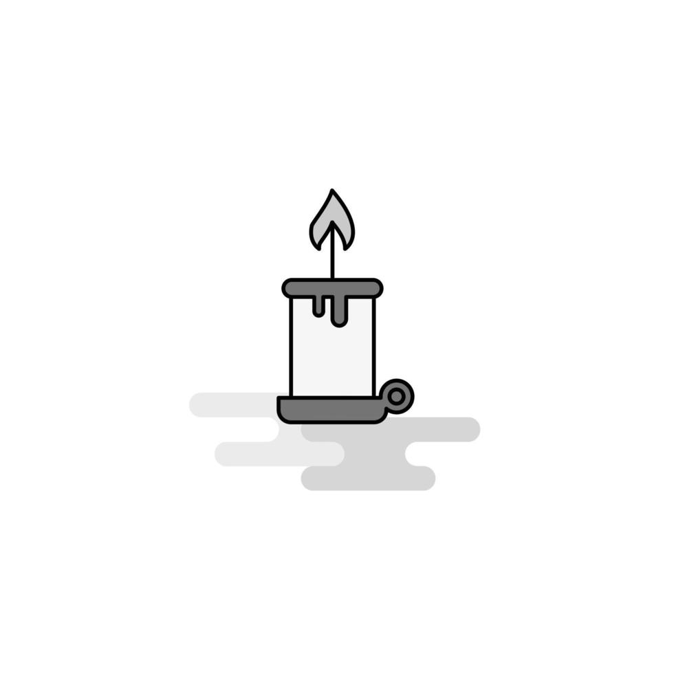 Candle Web Icon Flat Line Filled Gray Icon Vector
