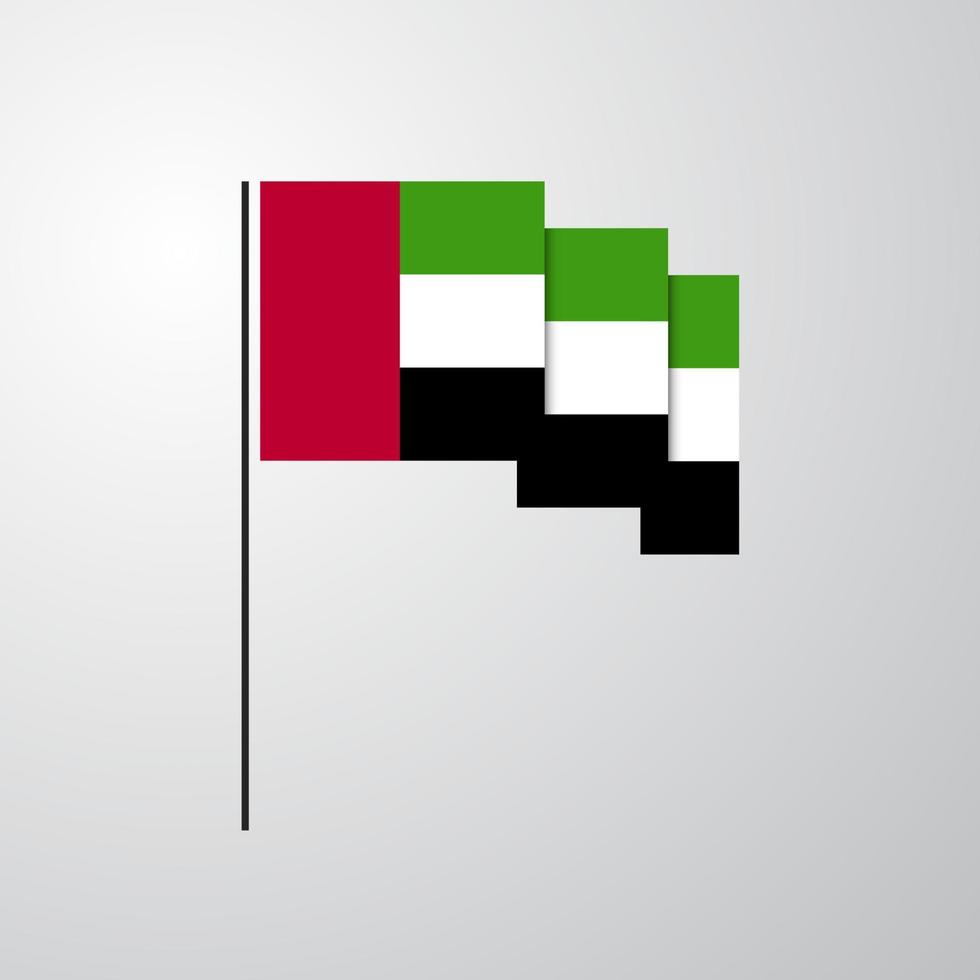 UAE waving Flag creative background vector