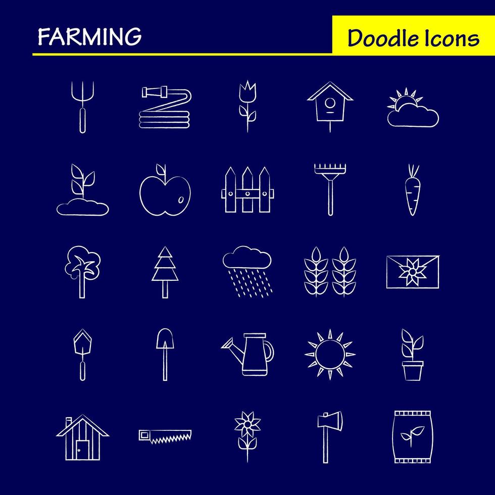 Farming Hand Drawn Icon for Web Print and Mobile UXUI Kit Such as Bag Grain Rice Sack Wheat Letter Massage Paper Pictogram Pack Vector