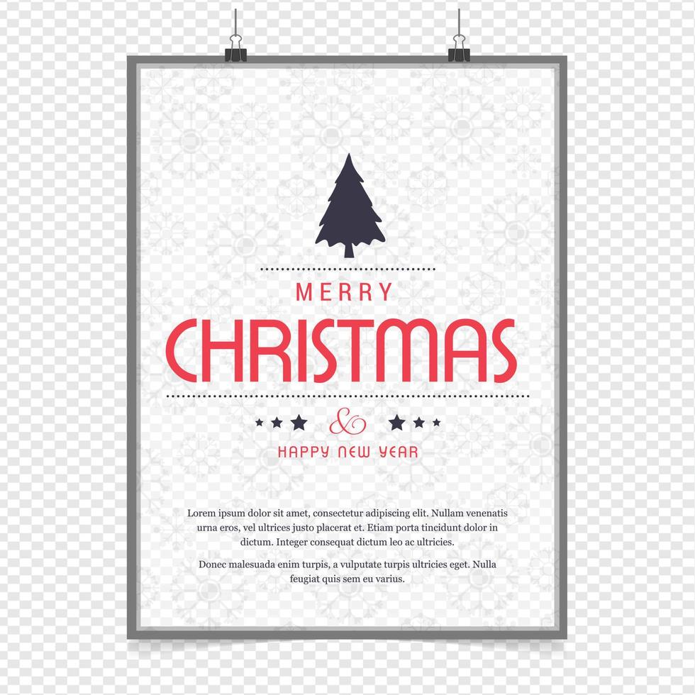 Merry Christmas greetings design with white background vector