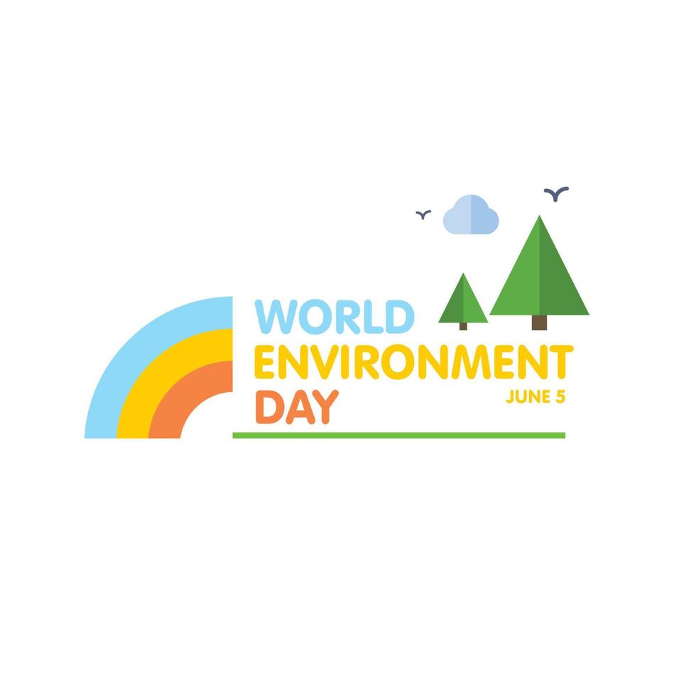 World Environment day card with light background and typography vector