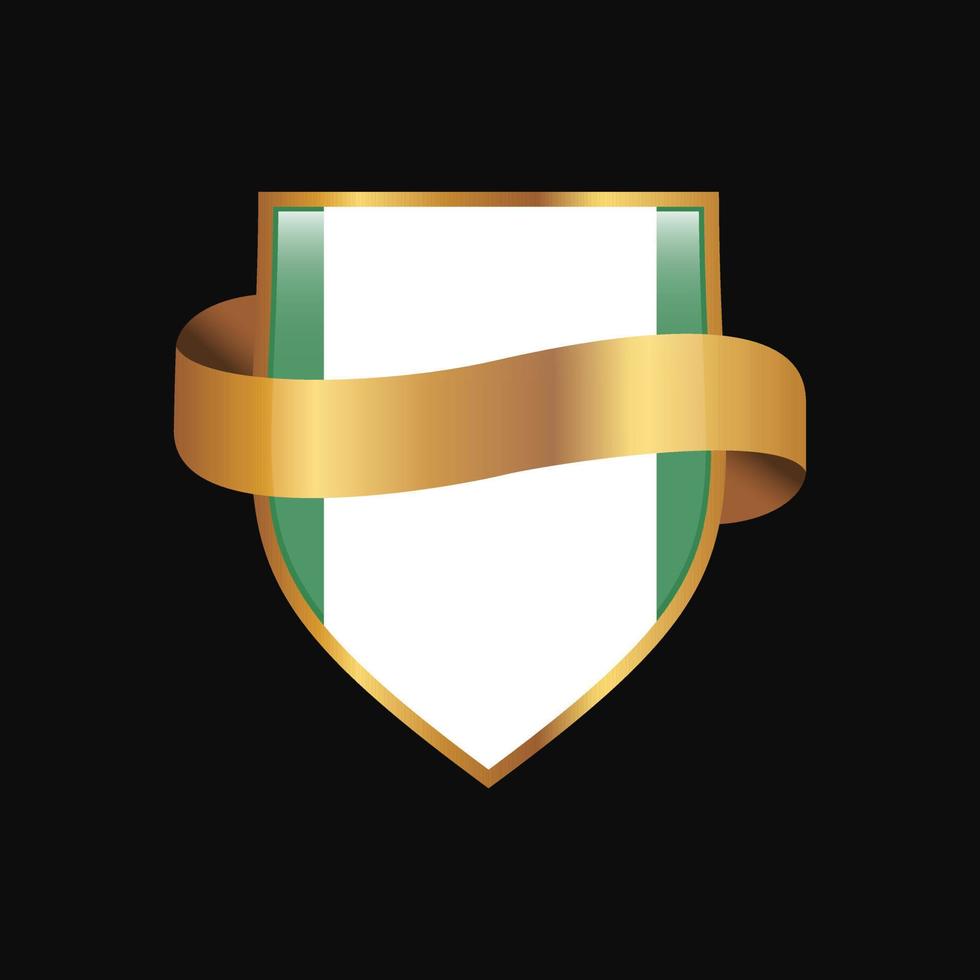 Nigeria flag Golden badge design vector