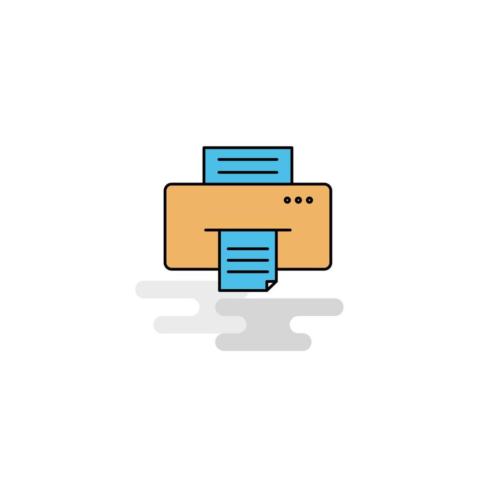 Flat Printer Icon Vector