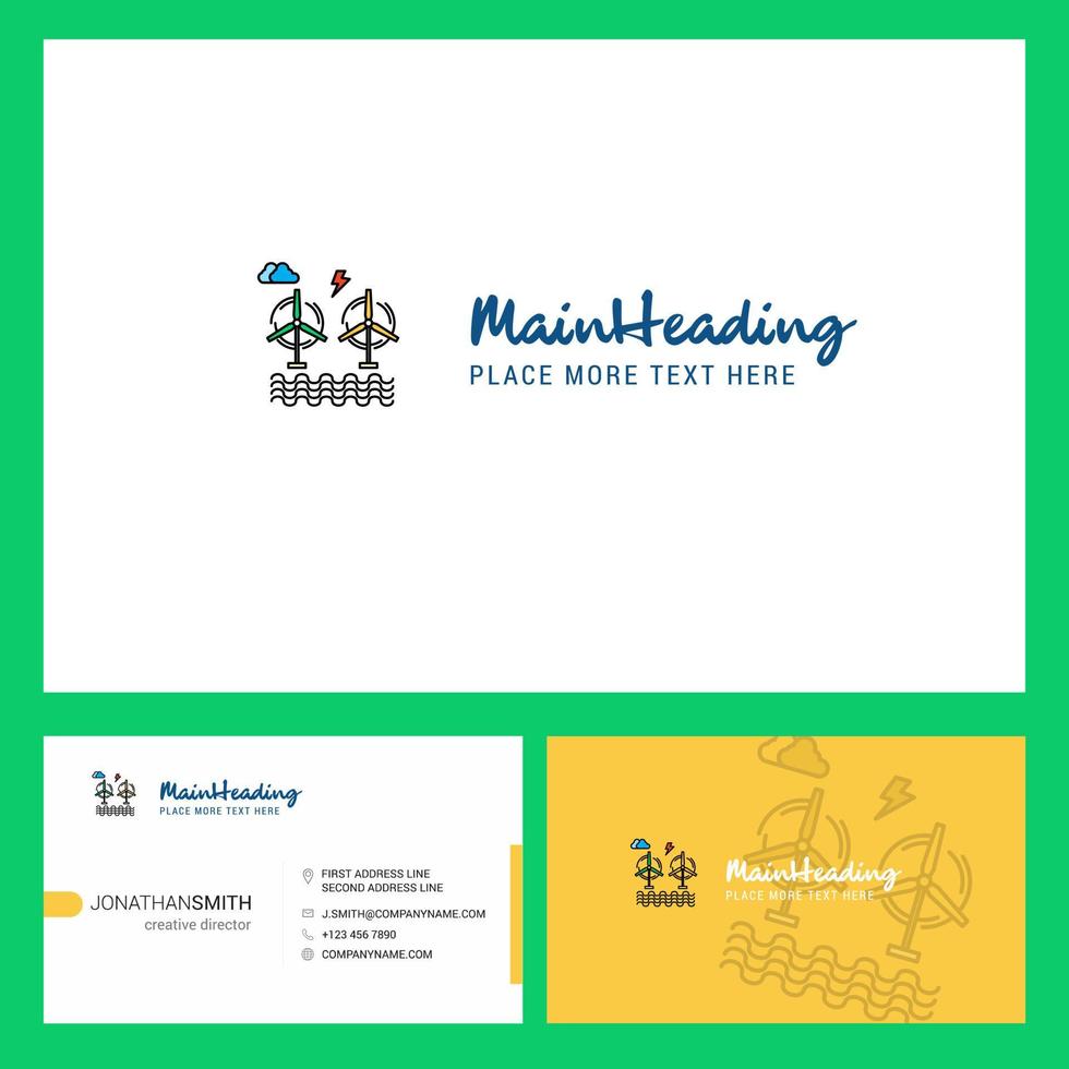 Air turbine Logo design with Tagline Front and Back Busienss Card Template Vector Creative Design