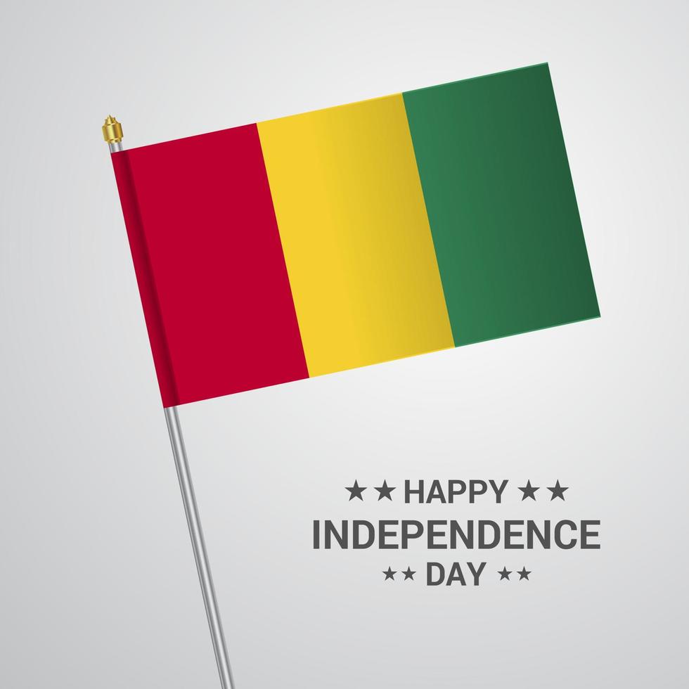 Guinea Independence day typographic design with flag vector