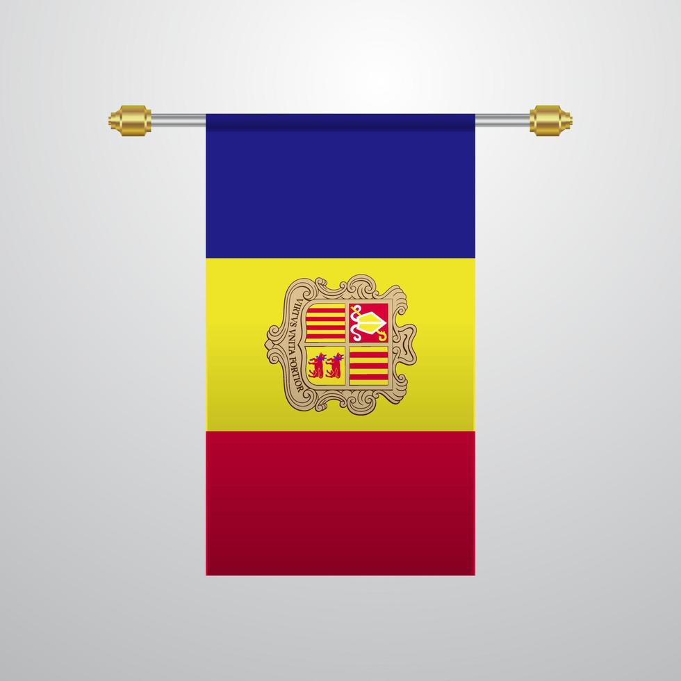 bandera colgante de andorra vector