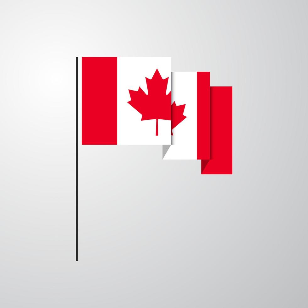 fondo creativo de la bandera que agita de canadá vector