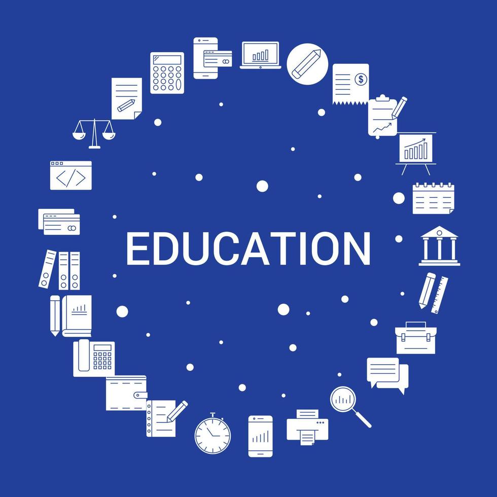 Education Icon Set Infographic Vector Template
