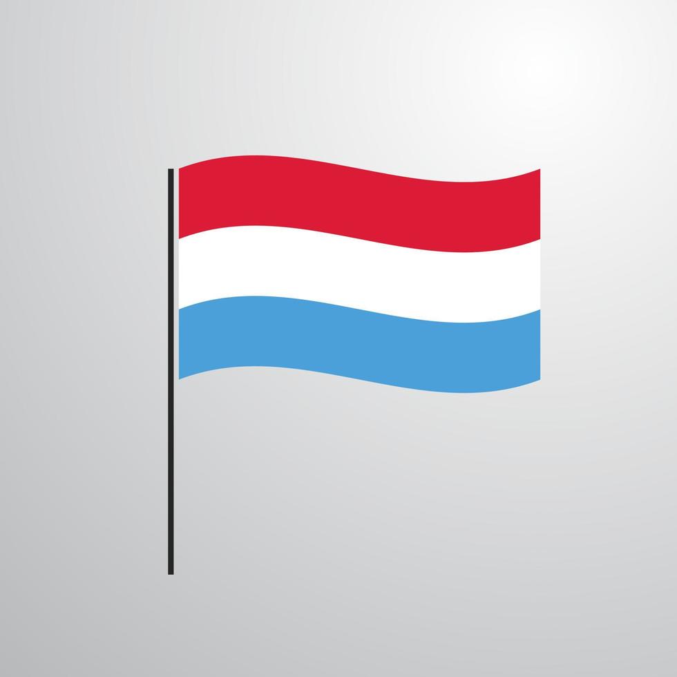 bandera ondeante de luxemburgo vector