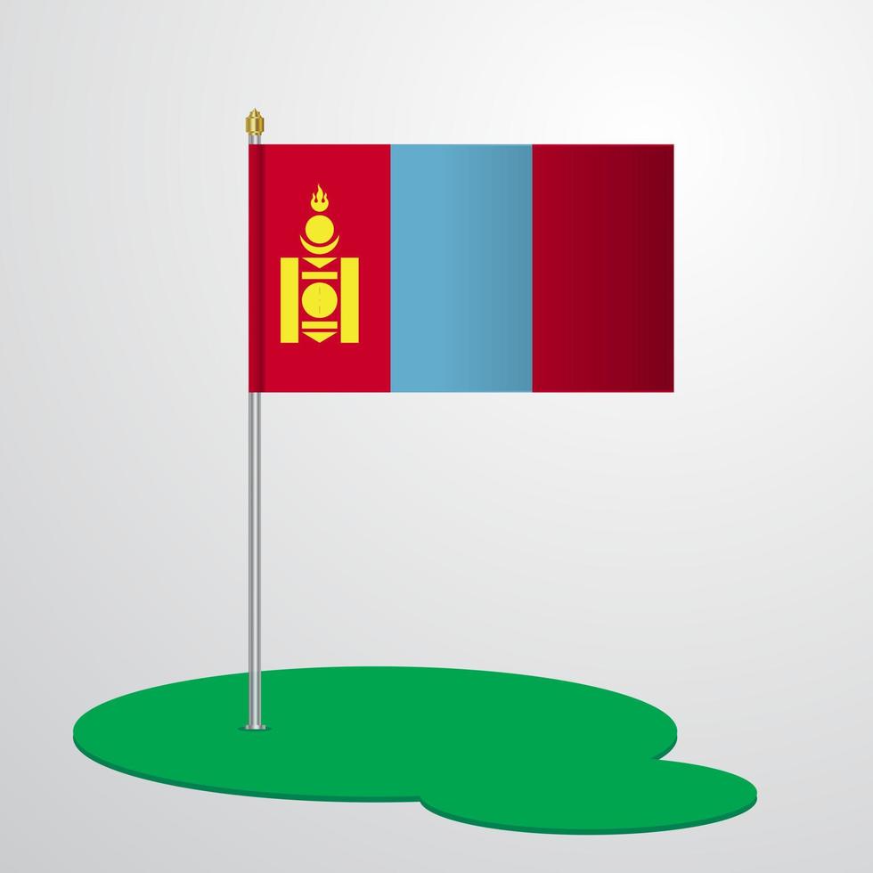 Mongolia Flag Pole vector