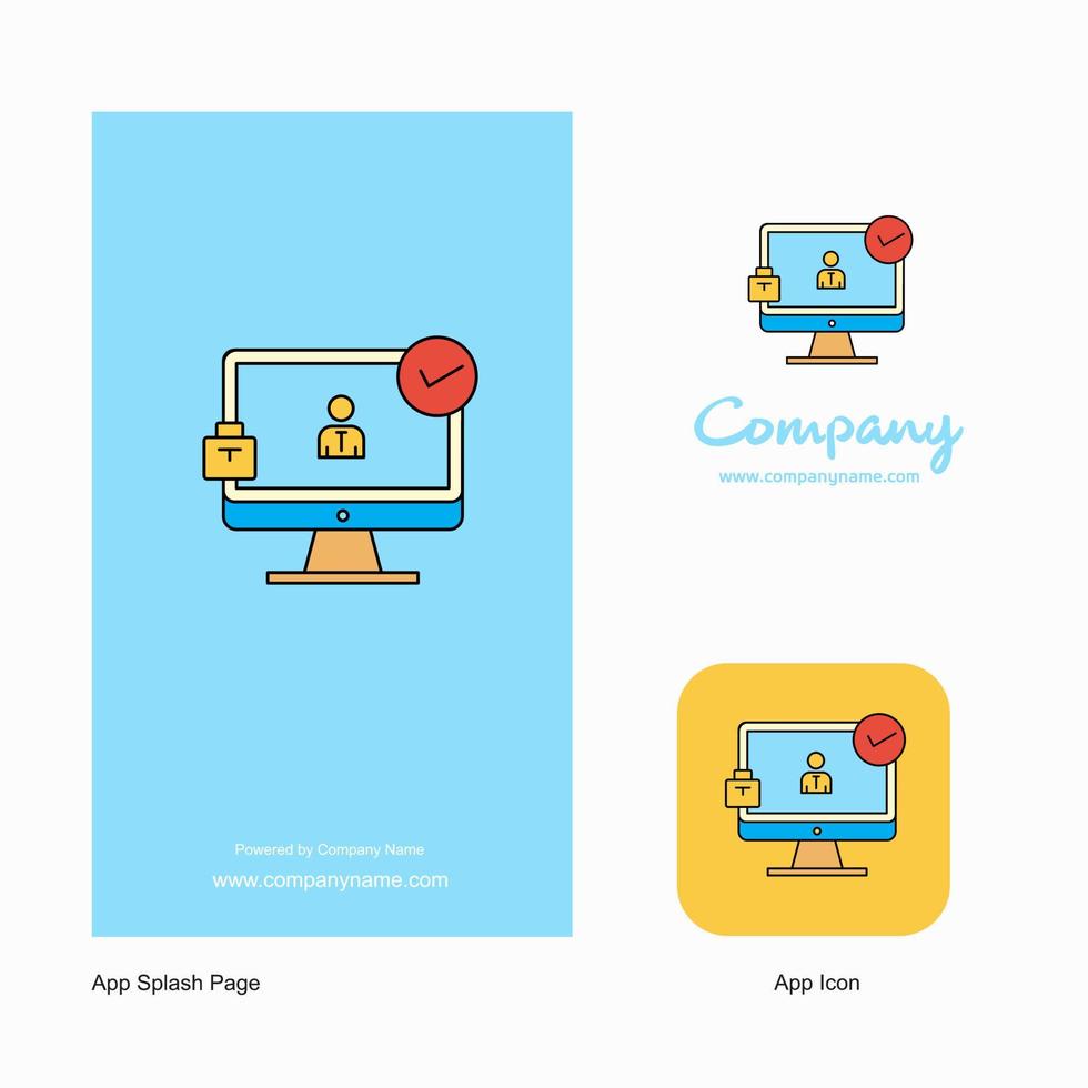 Avatar on monitor Company Logo App Icon and Splash Page Design Creative