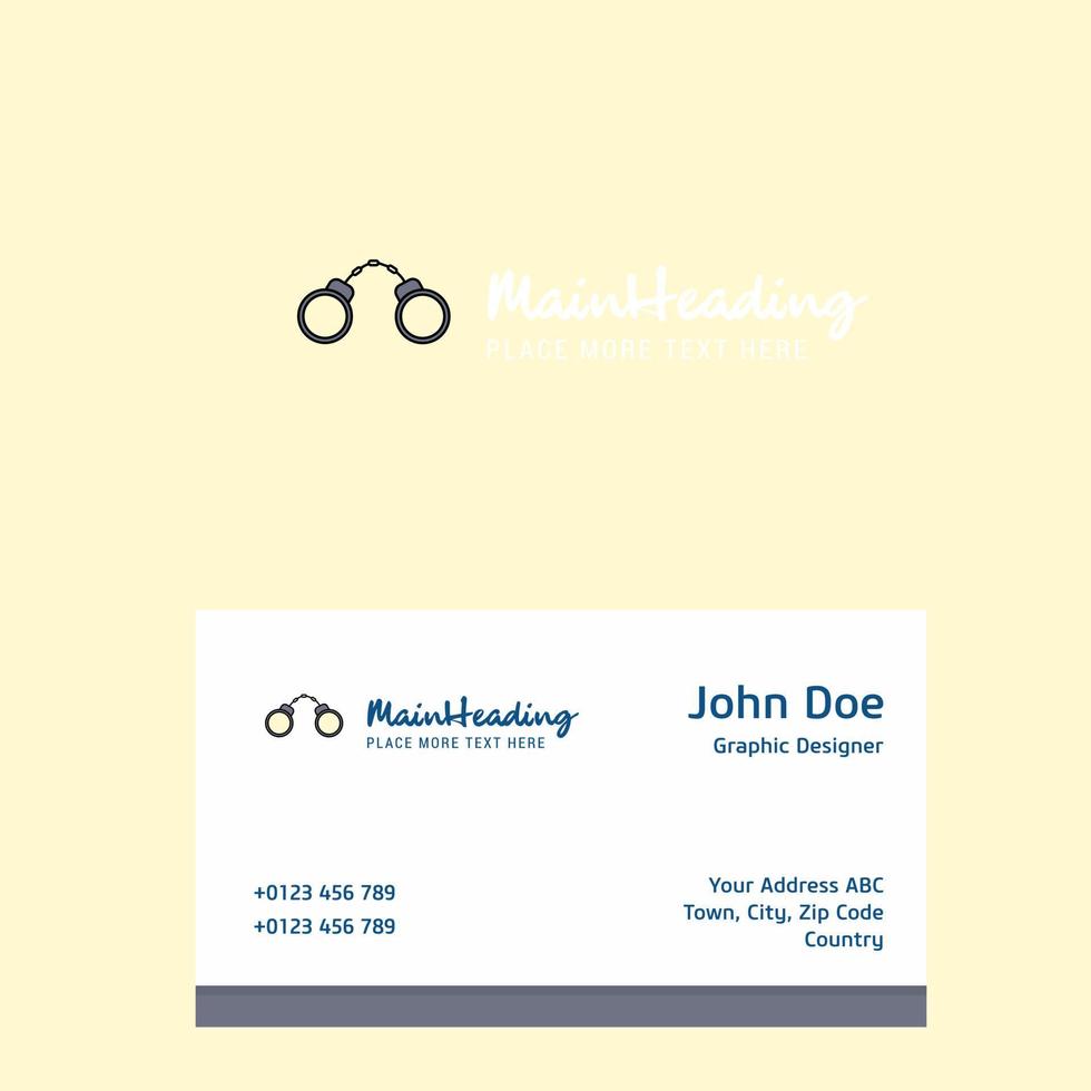 Hand cuffs logo Design with business card template Elegant corporate identity Vector