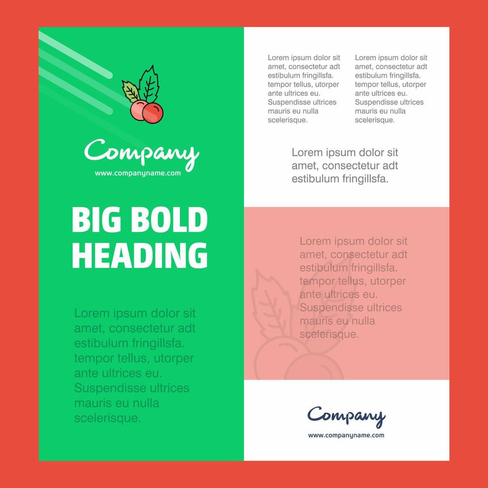 Cherries Business Company Poster Template with place for text and images vector background
