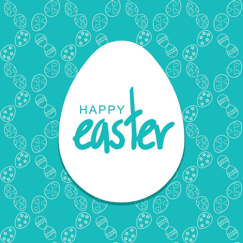 Happy Easter day card with creative design typography and light theme vector