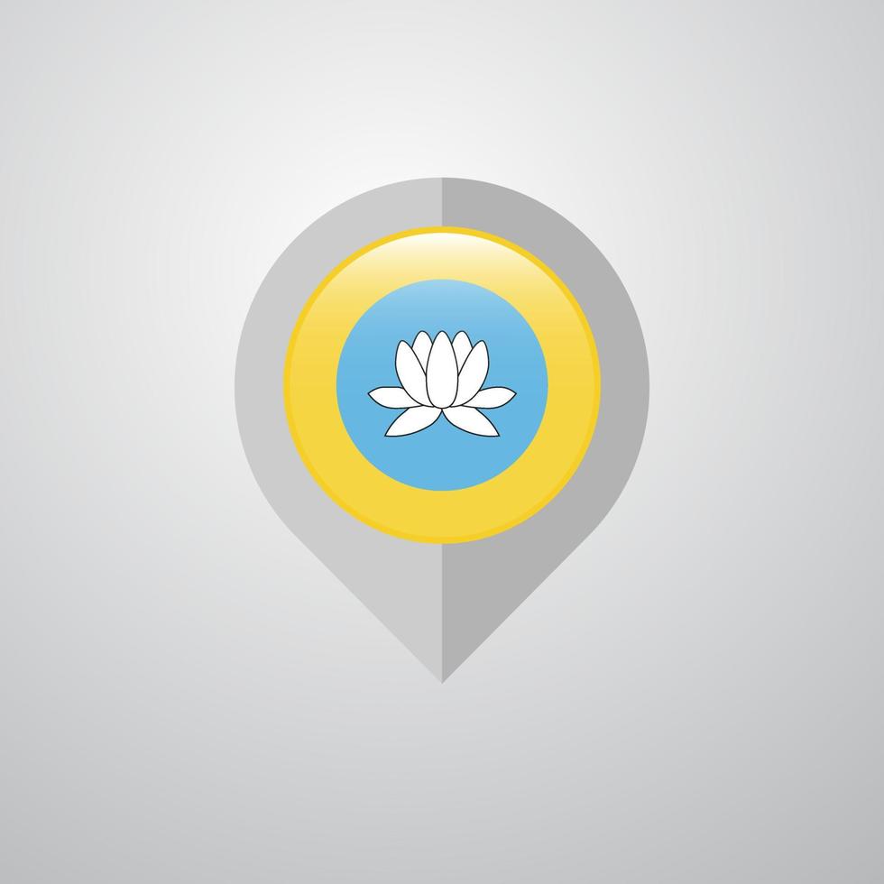 Map Navigation pointer with Kalmykia flag design vector