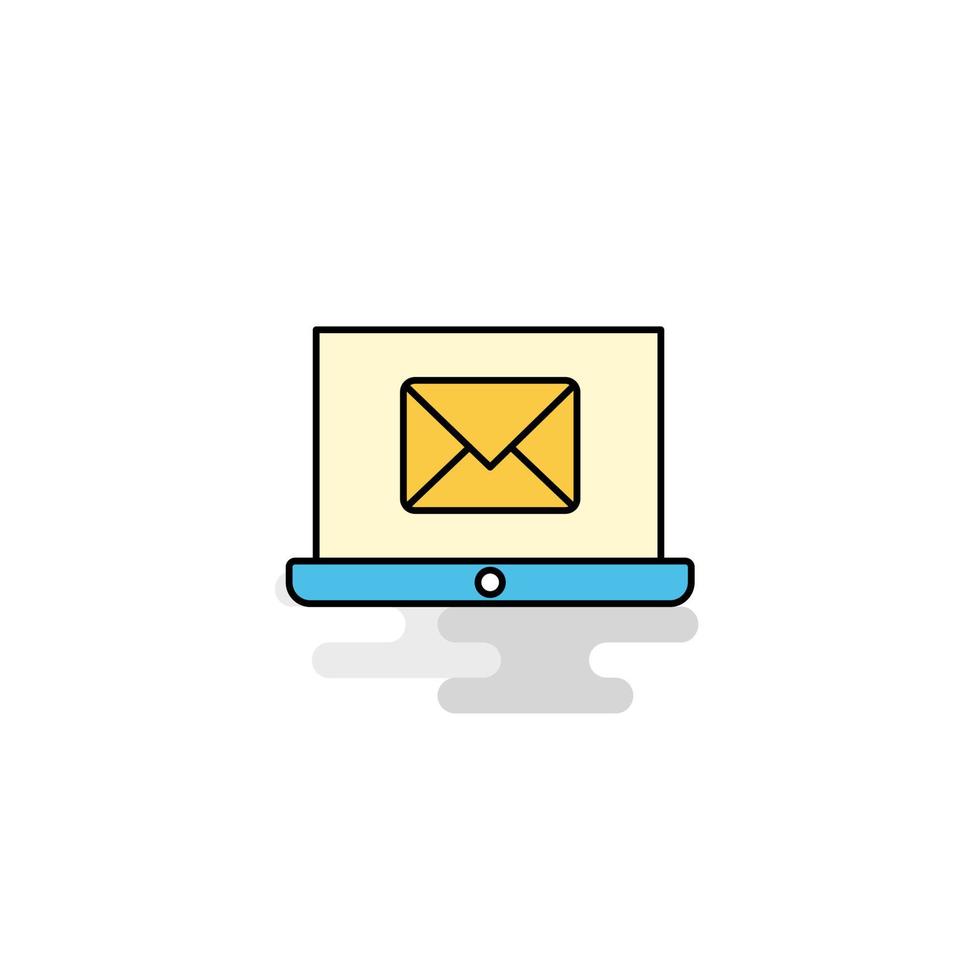 Flat Email on laptop Icon Vector