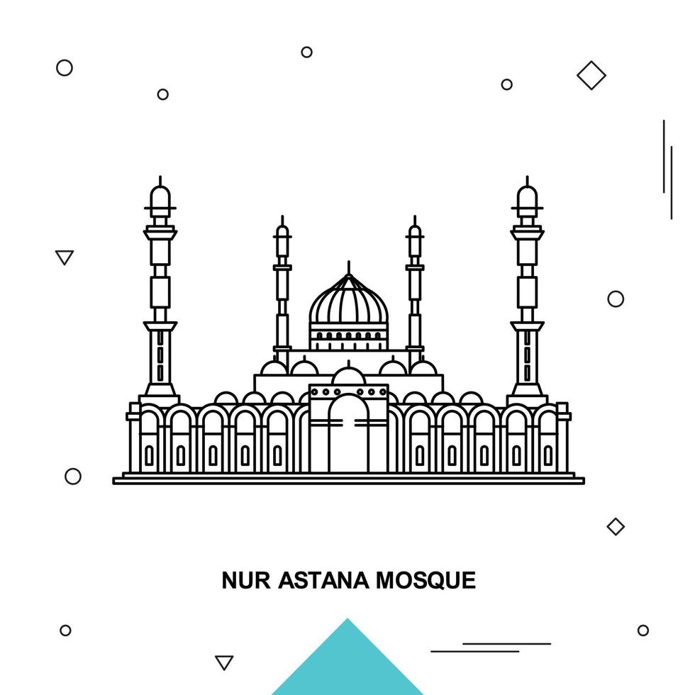 mezquita nur astana vector