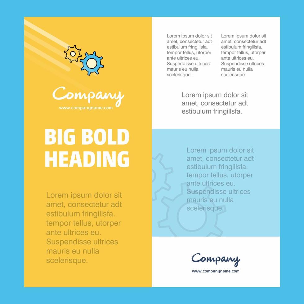 Gear Business Company Poster Template with place for text and images vector background