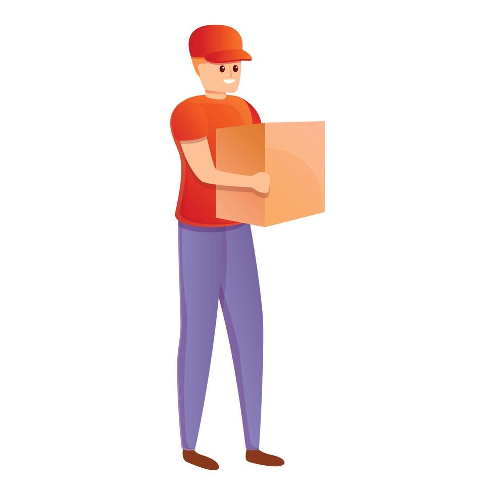 icono de entrega de paquetes de la ciudad, estilo de dibujos animados vector