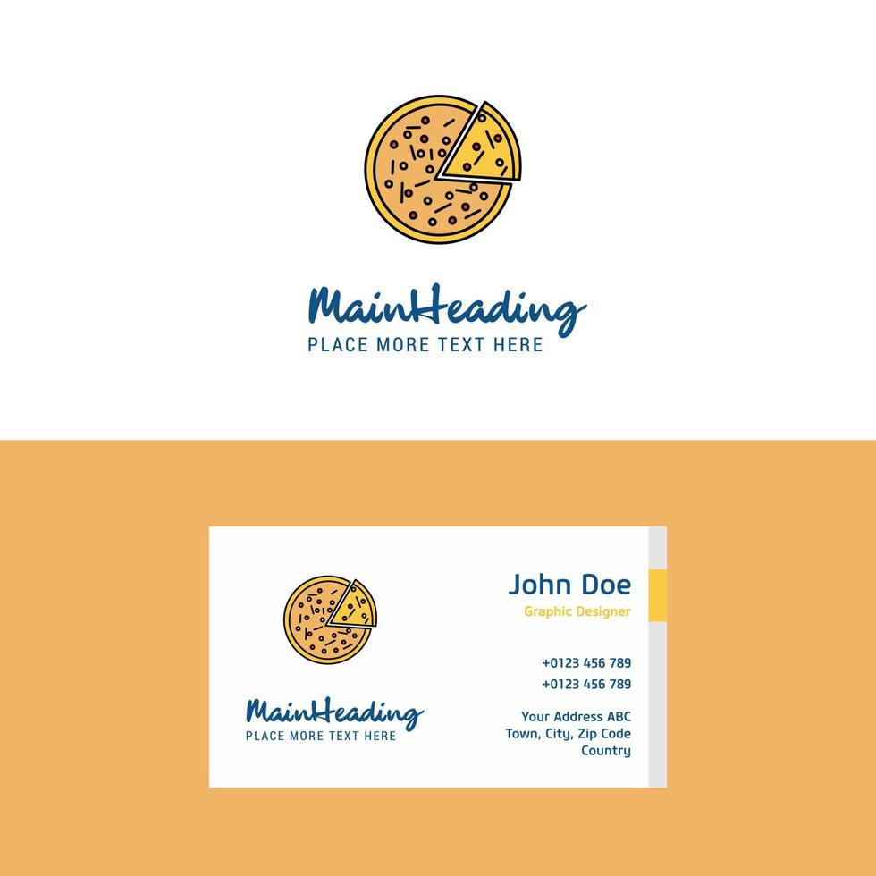 Flat Pizza Logo and Visiting Card Template Busienss Concept Logo Design vector