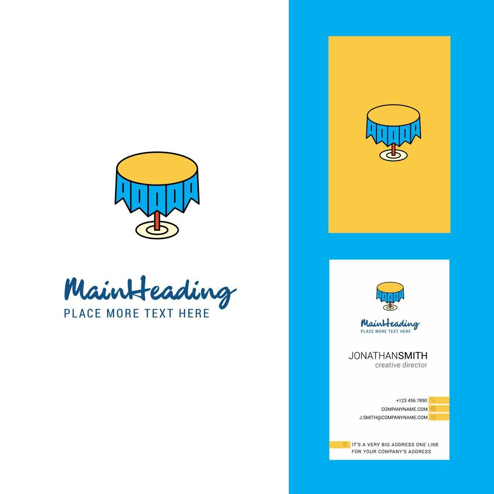Round table Creative Logo and business card vertical Design Vector