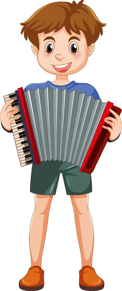 Boy playing accordion vector