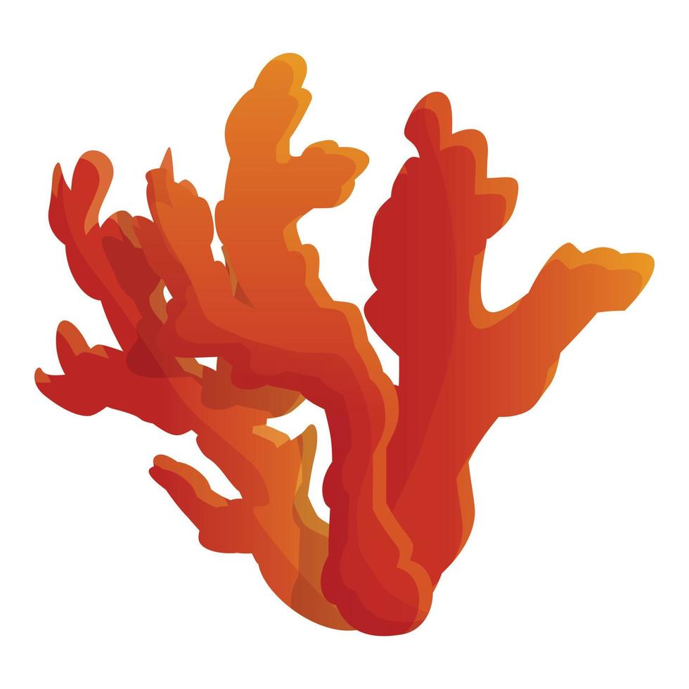 icono de coral submarino, estilo de dibujos animados vector
