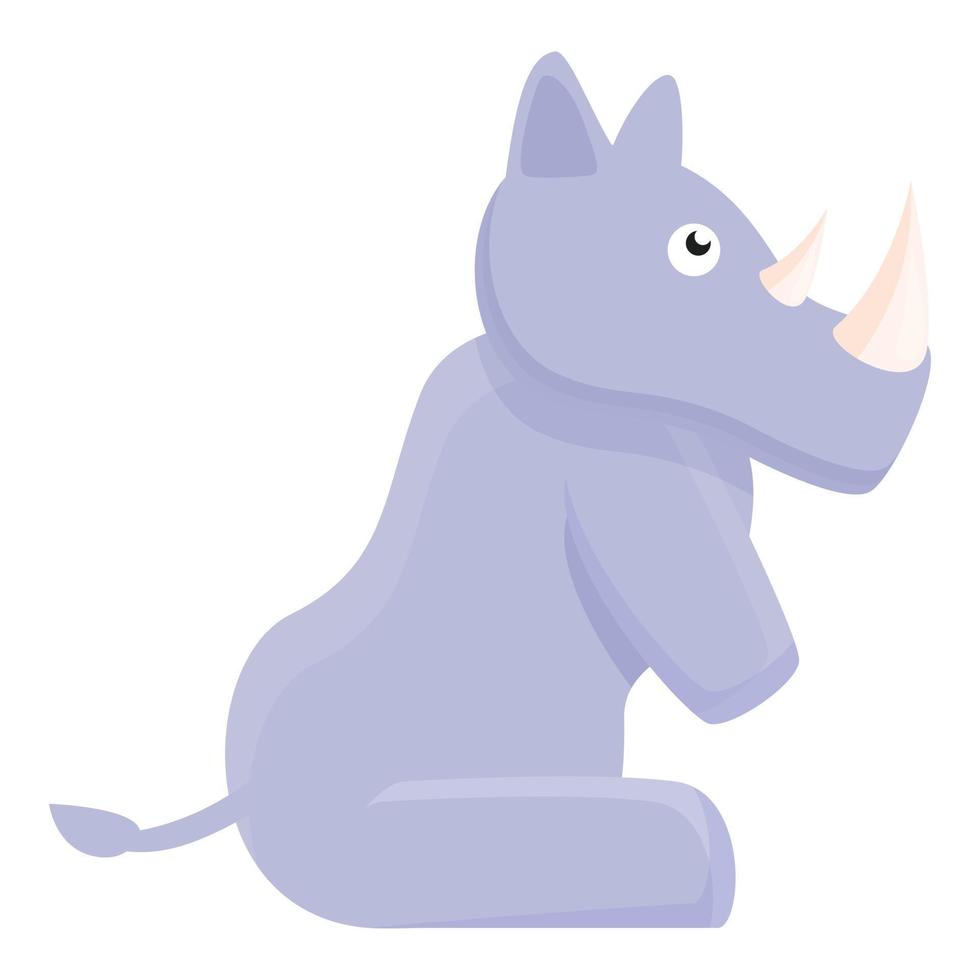 Staying rhino icon, cartoon style vector