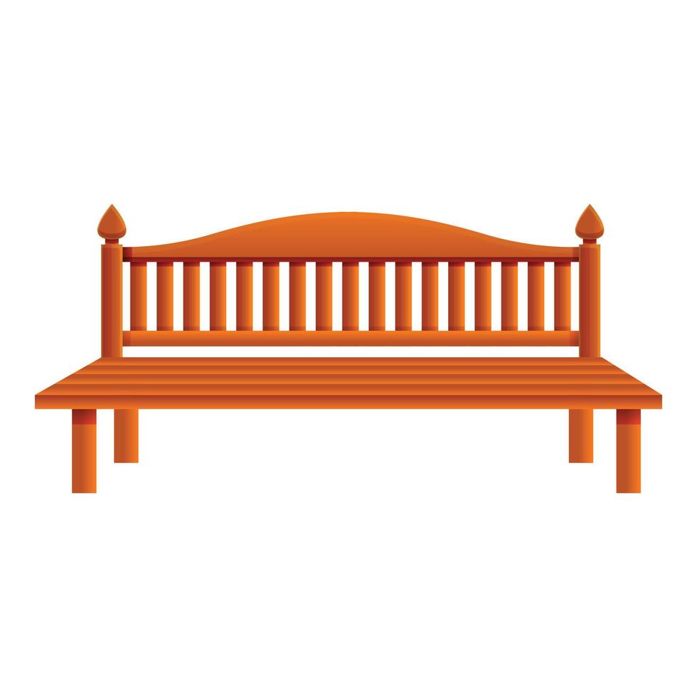 Street bench icon, cartoon style vector
