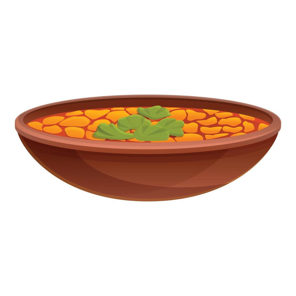 Greek tomato soup icon, cartoon style vector