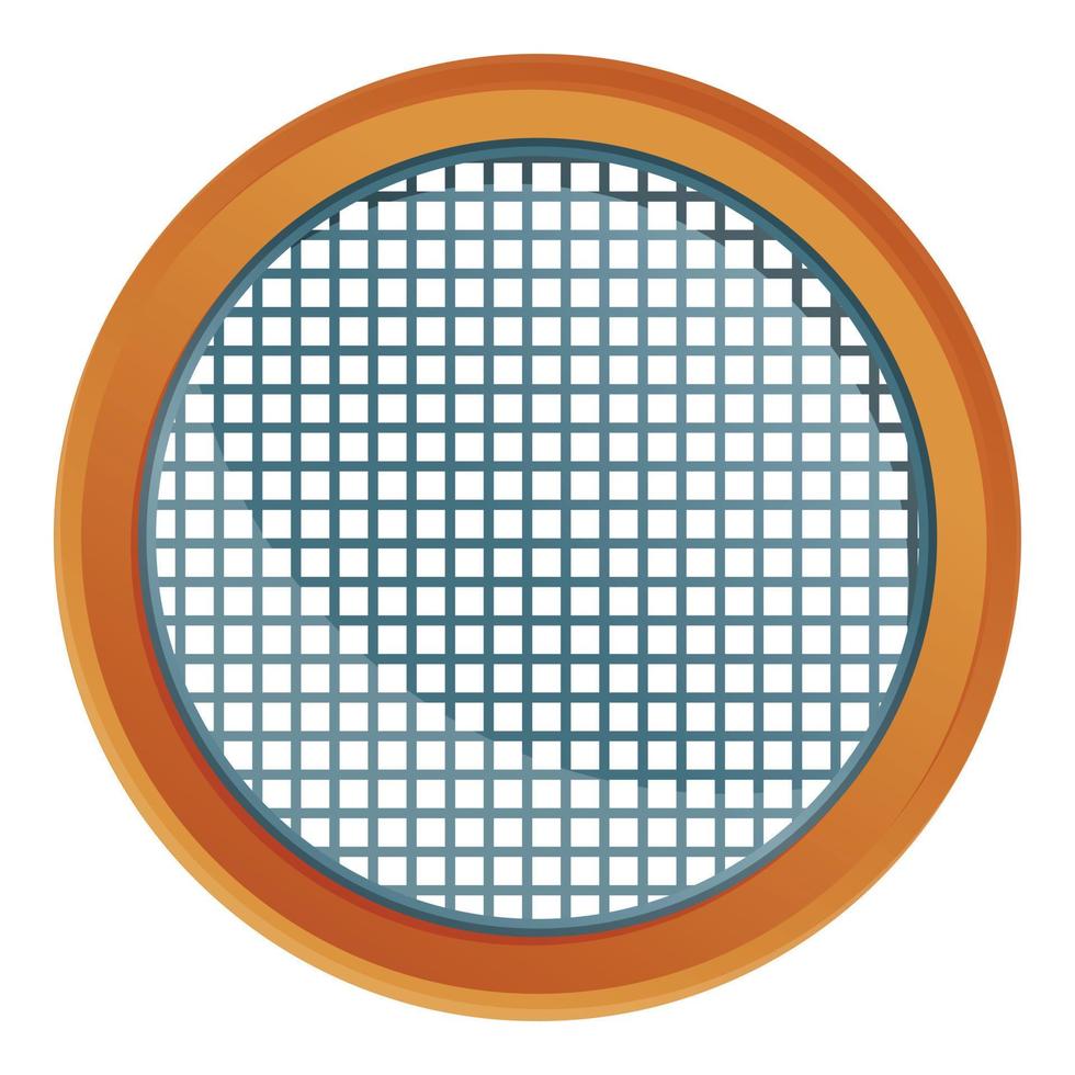 Top view sieve icon, cartoon style vector