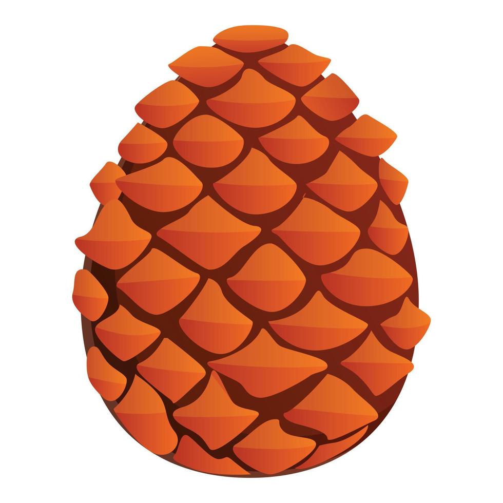 Spruce pine cone icon, cartoon style vector