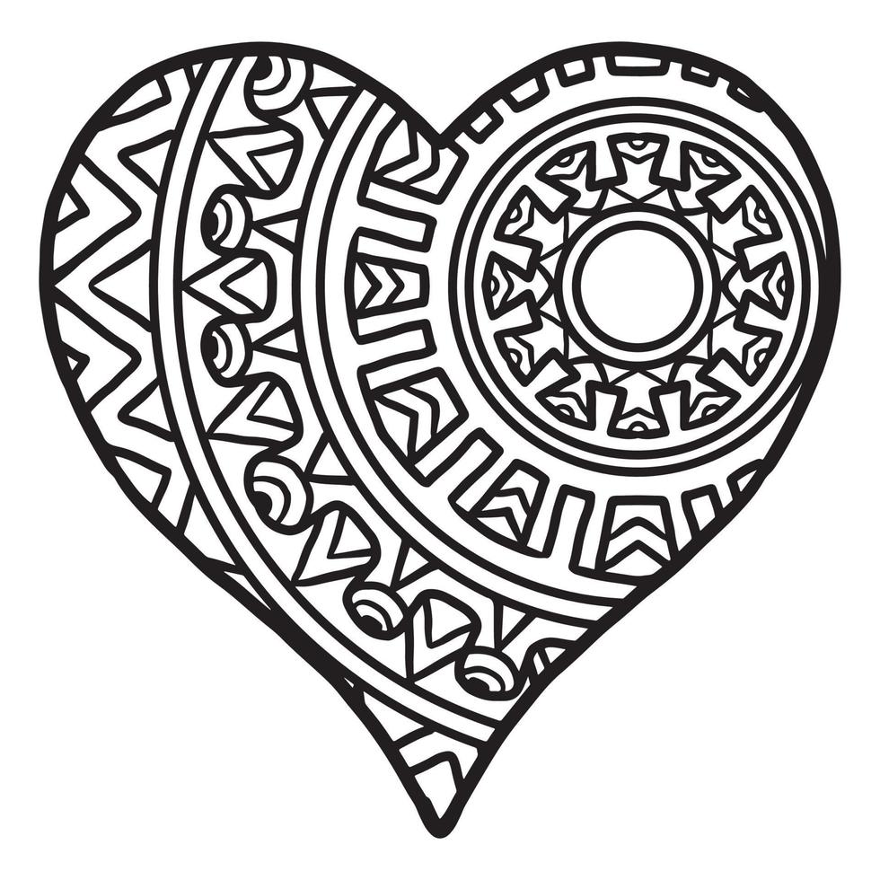 Cute Love Heart doodle pattern vector