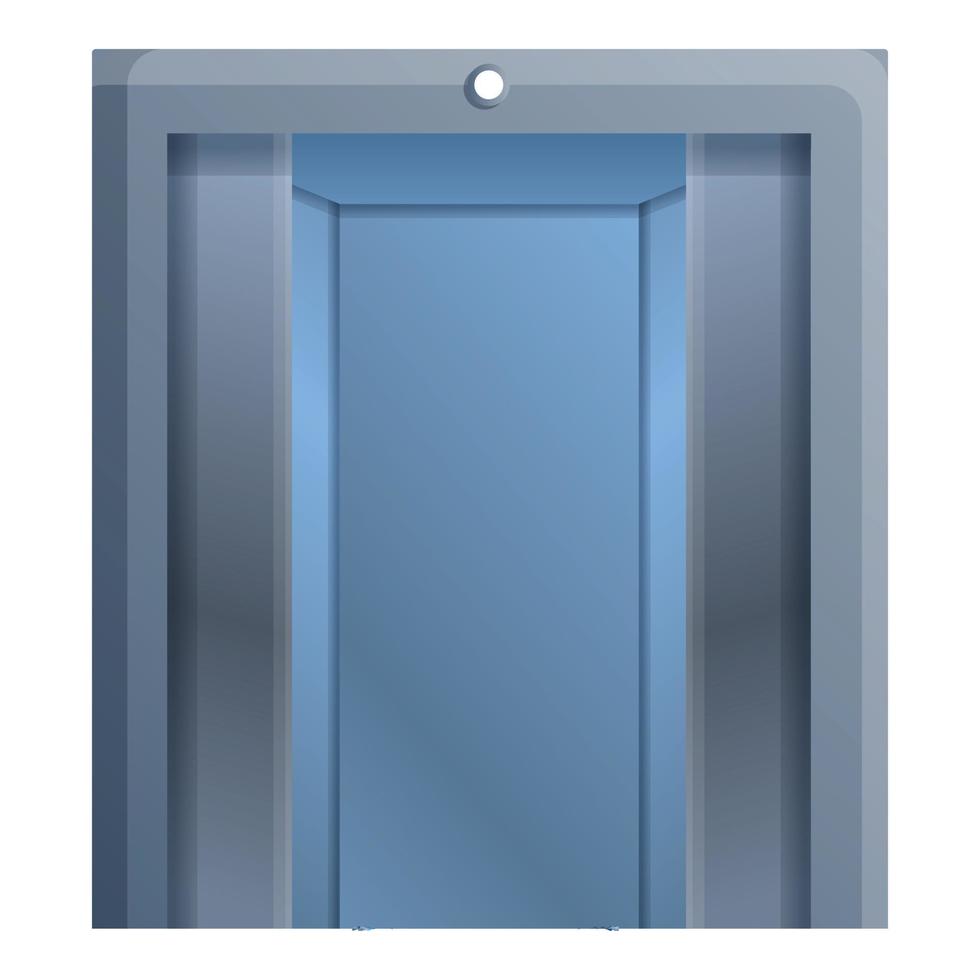 Metal elevator icon, cartoon style vector