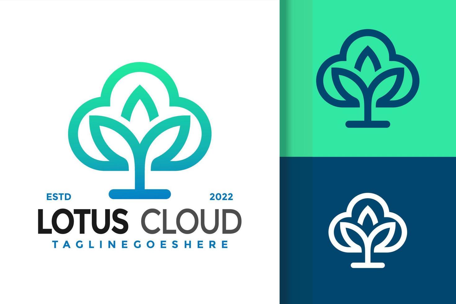 Lotus Cloud Logo Design, brand identity logos vector, modern logo, Logo Designs Vector Illustration Template