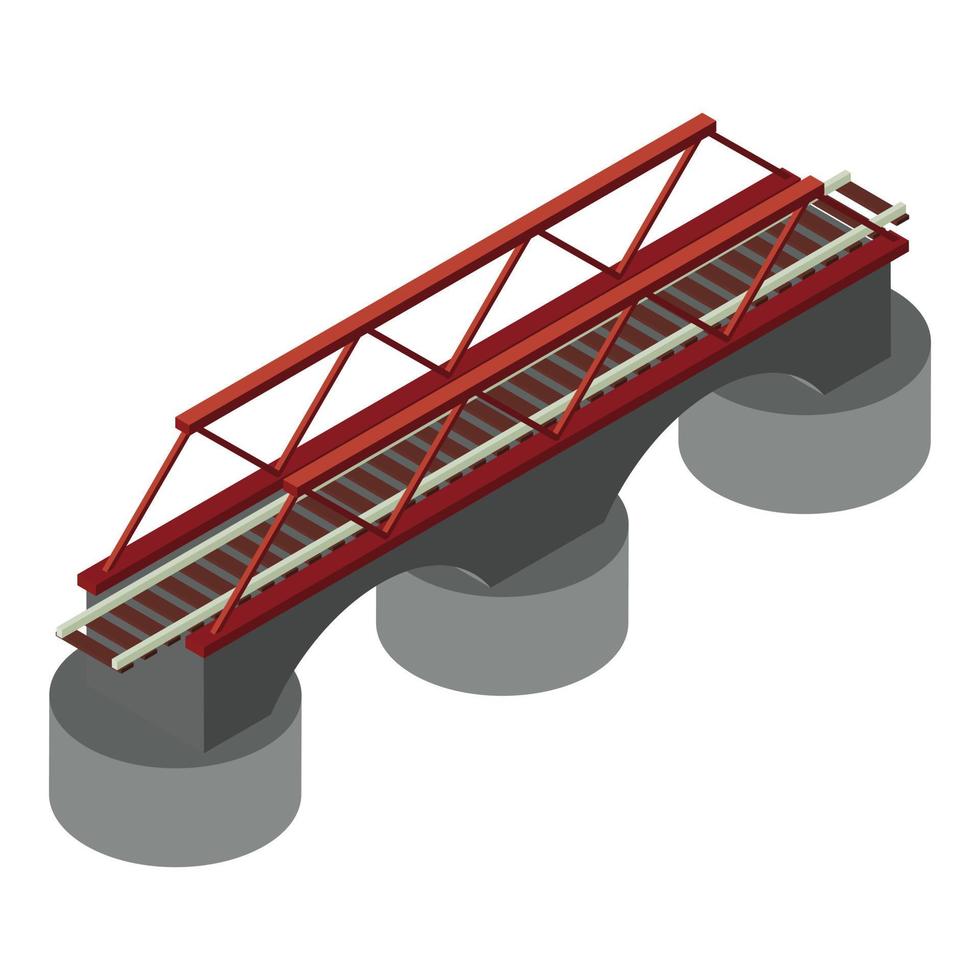 Railway bridge icon, isometric style vector