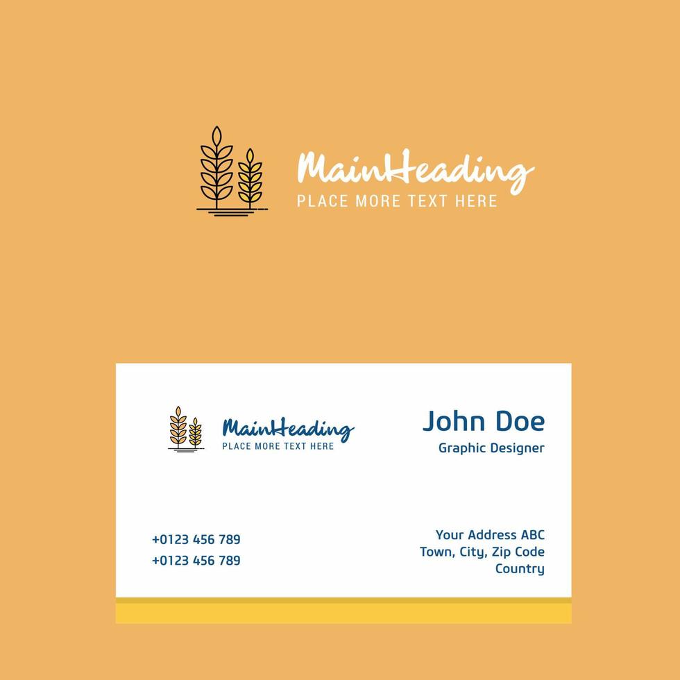 Wheat logo Design with business card template Elegant corporate identity Vector