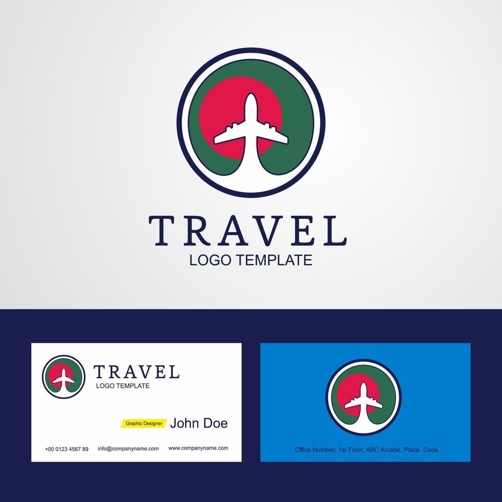 Travel Bangladesh Creative Circle flag Logo and Business card design vector