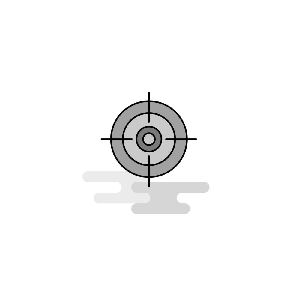 Target Web Icon Flat Line Filled Gray Icon Vector