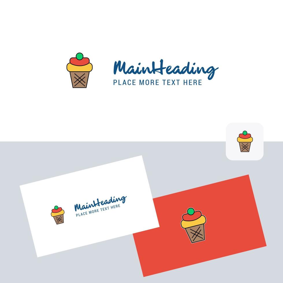 Ice cream vector logotype with business card template Elegant corporate identity Vector
