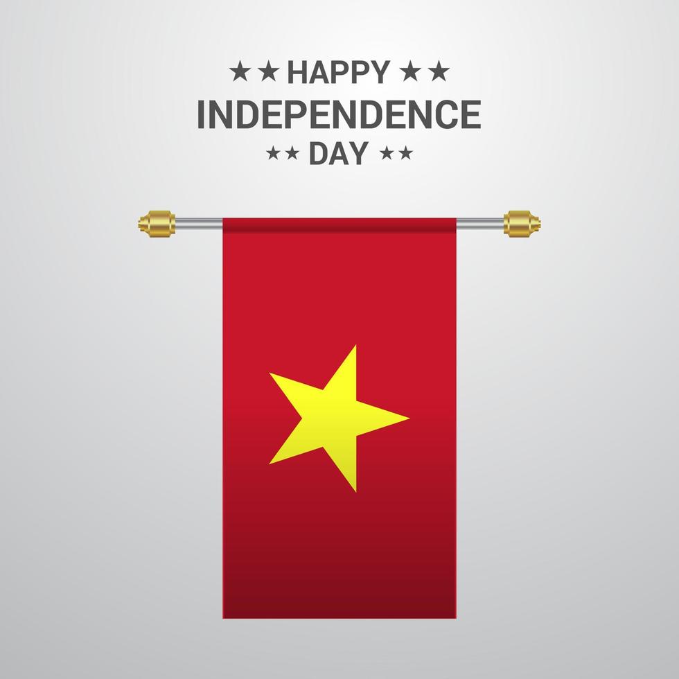 Vietnam Independence day hanging flag background vector