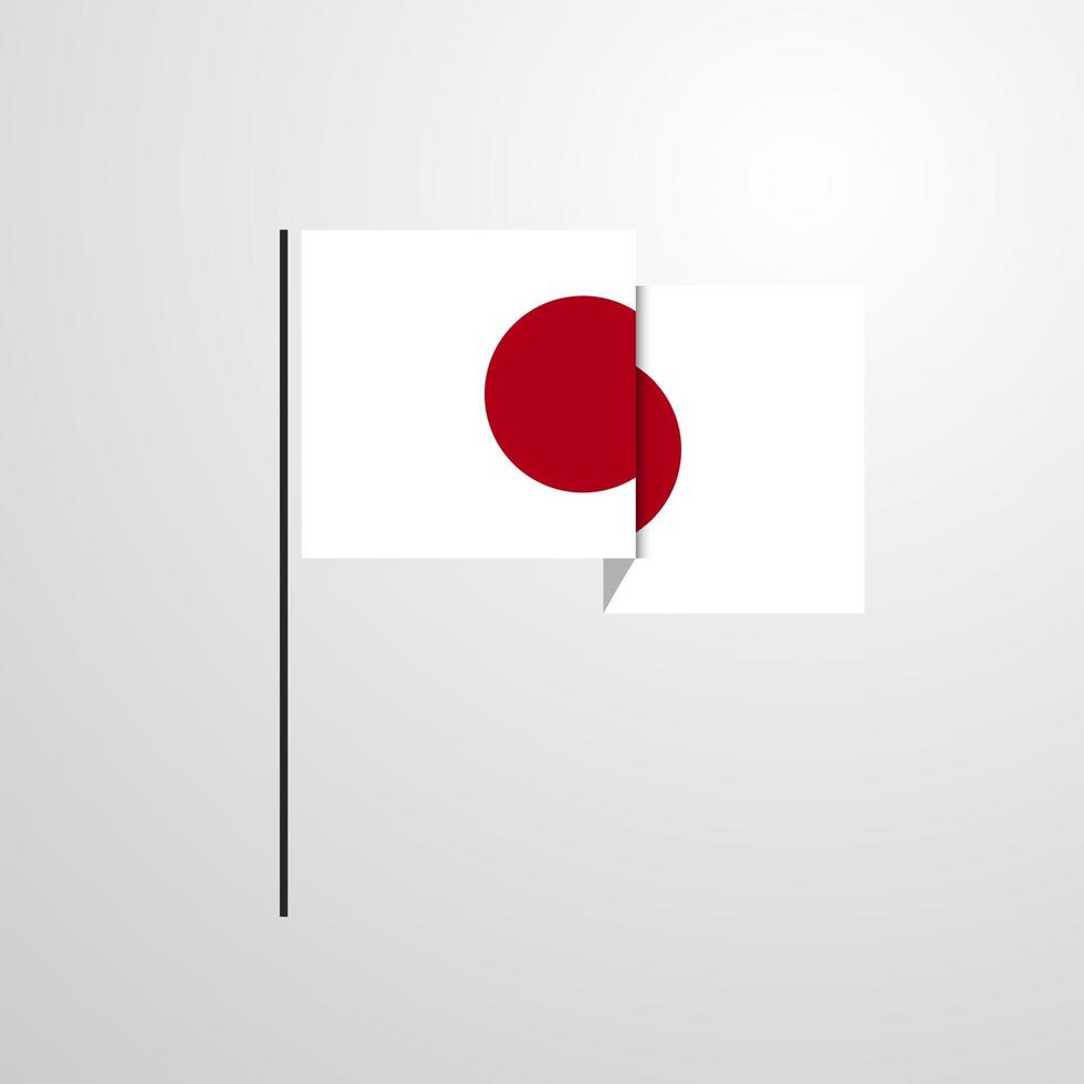 vector de diseño de bandera ondeante de japón