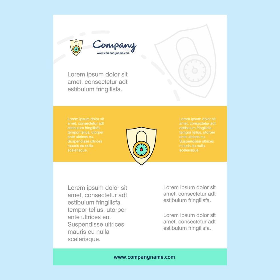 Template layout for Protected comany profile annual report presentations leaflet Brochure Vector Background